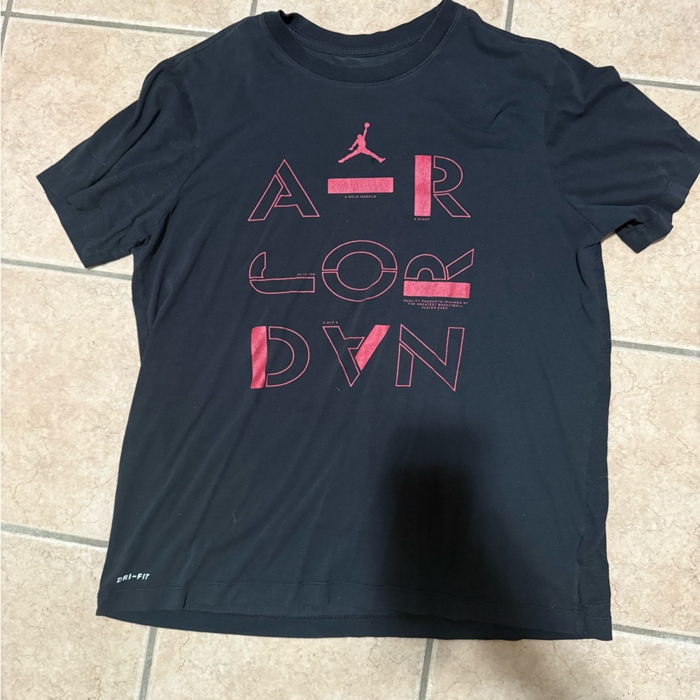 Jordan Black Tee with Red Logo